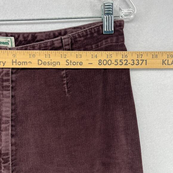 LL BEAN Pants Womens 12 M Tall Corduroy Straight High Rise Purple HK VTG - Picture 10 of 14